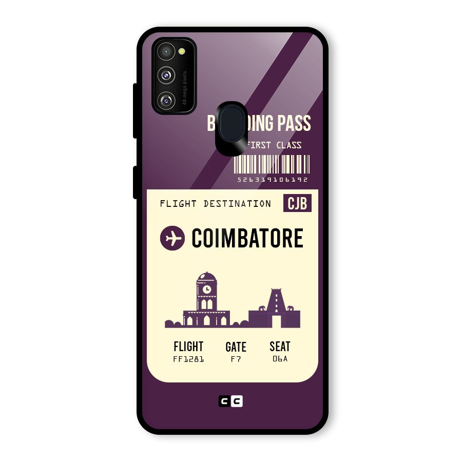 Coimbatore Boarding Pass Glass Back Case for Galaxy M30s