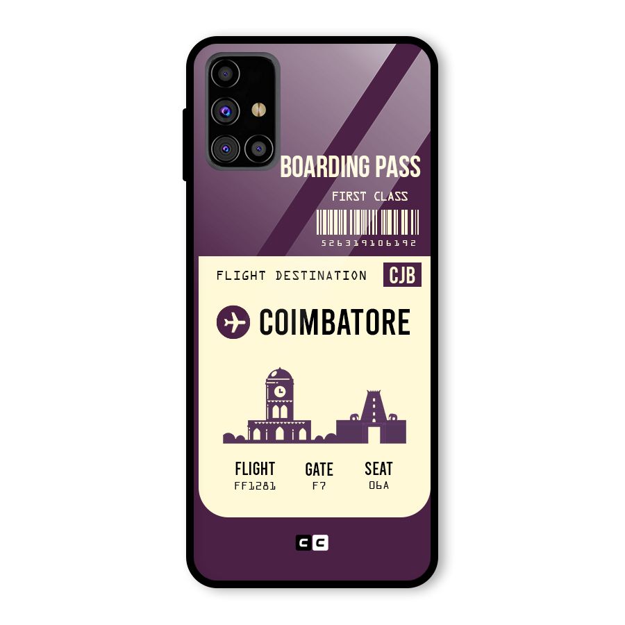 Coimbatore Boarding Pass Glass Back Case for Galaxy M31s