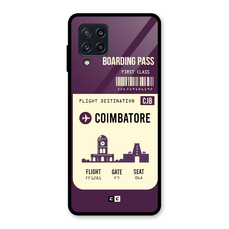 Coimbatore Boarding Pass Glass Back Case for Galaxy M32