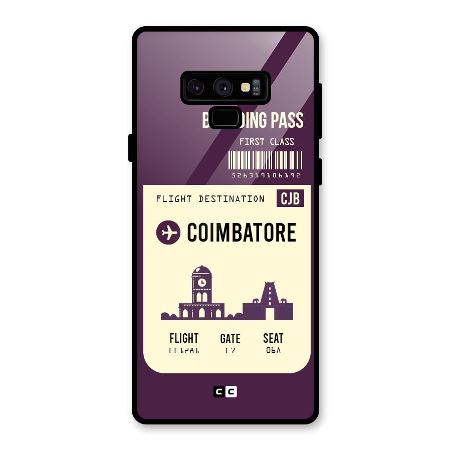 Coimbatore Boarding Pass Glass Back Case for Galaxy Note 9