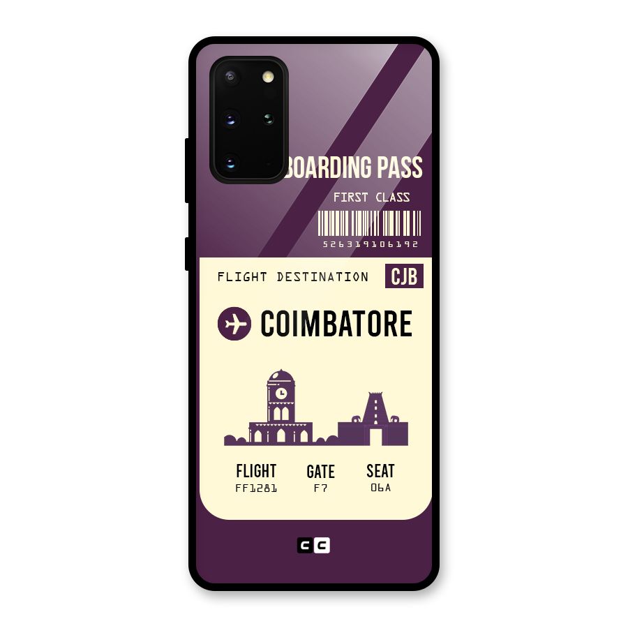 Coimbatore Boarding Pass Glass Back Case for Galaxy S20 Plus
