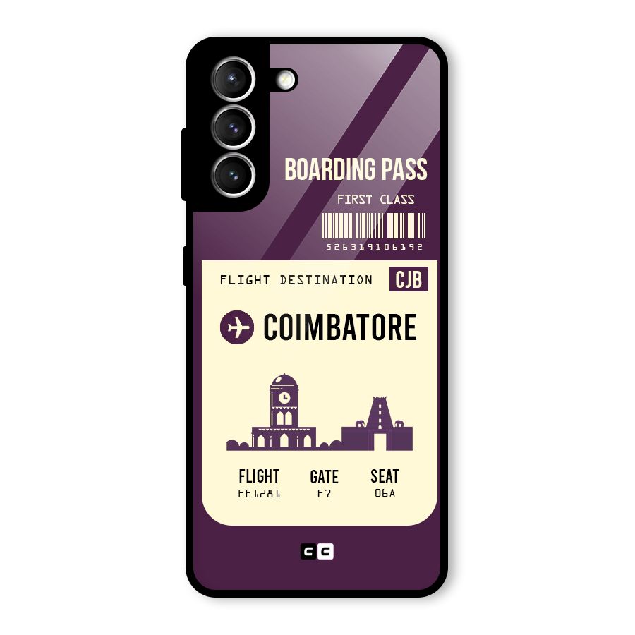 Coimbatore Boarding Pass Glass Back Case for Galaxy S21 5G