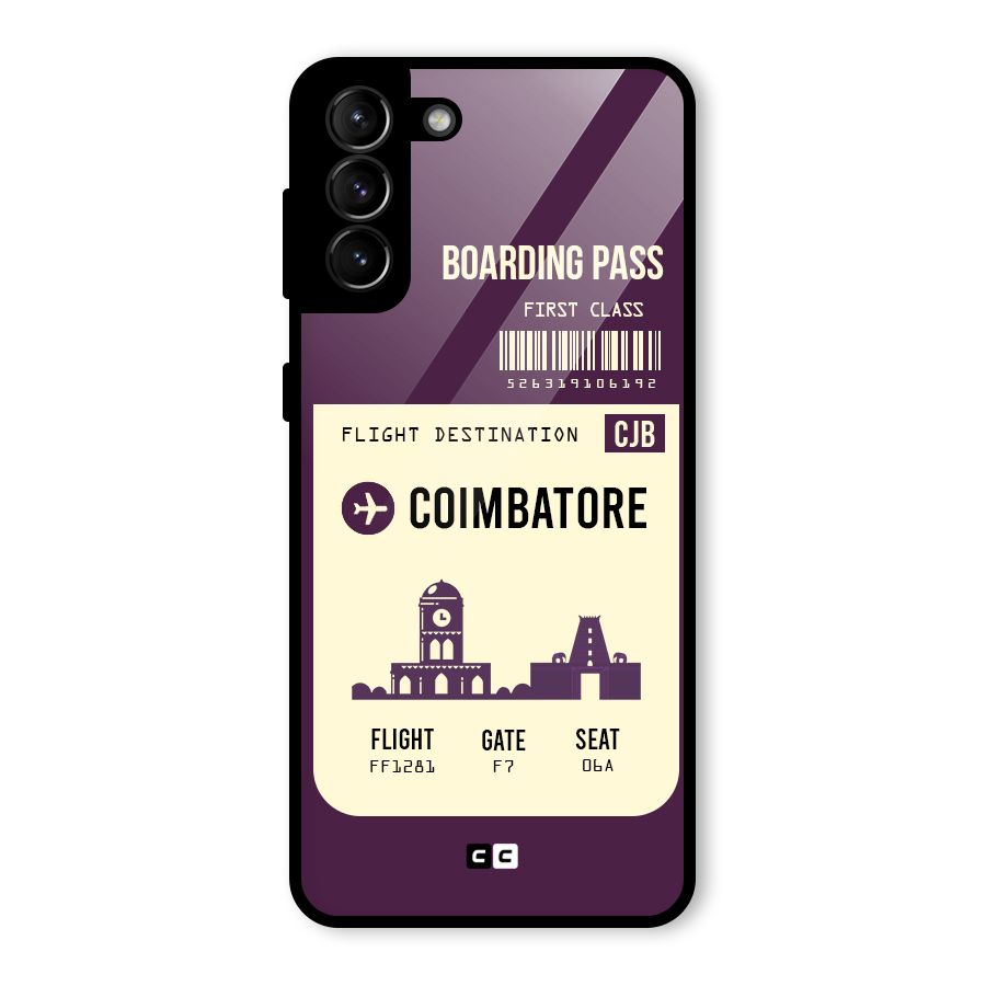 Coimbatore Boarding Pass Glass Back Case for Galaxy S21 Plus