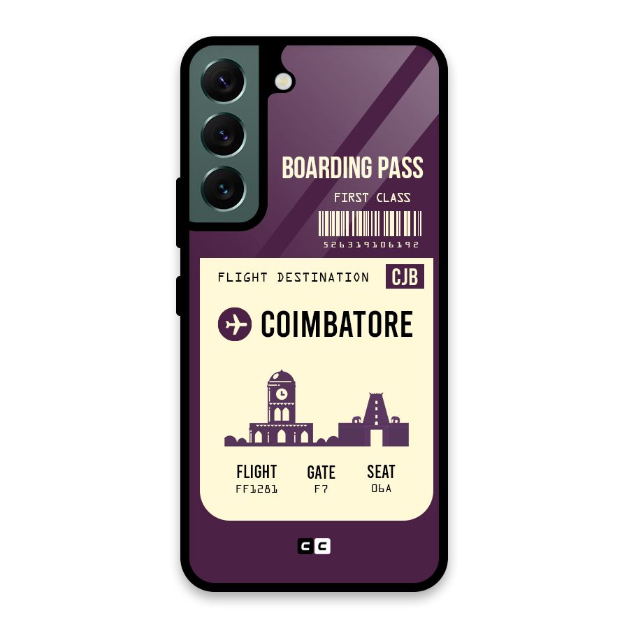 Coimbatore Boarding Pass Glass Back Case for Galaxy S22 5G