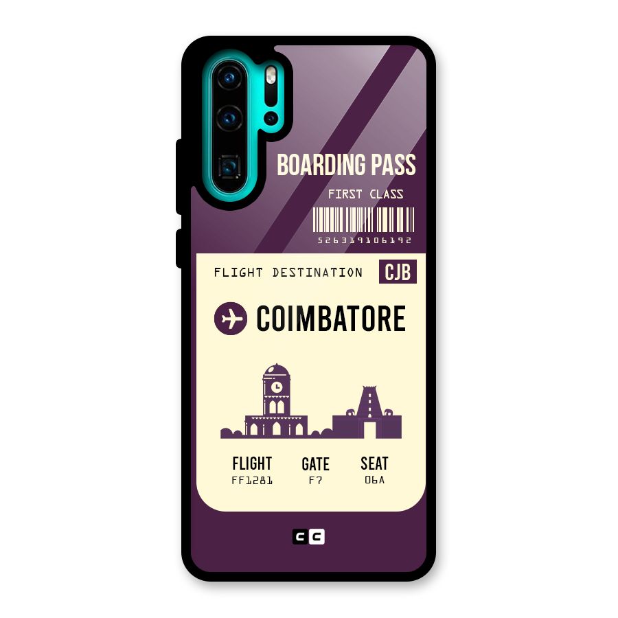 Coimbatore Boarding Pass Glass Back Case for Huawei P30 Pro