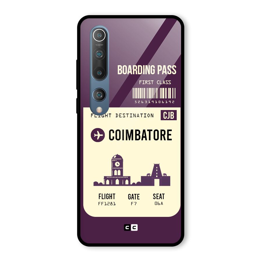 Coimbatore Boarding Pass Glass Back Case for Mi 10