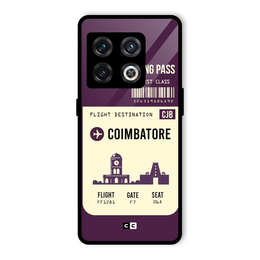 Coimbatore Boarding Pass Glass Back Case for OnePlus 10 Pro 5G