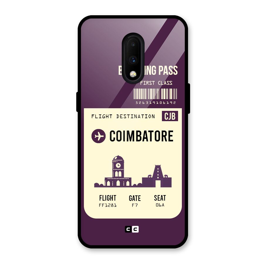 Coimbatore Boarding Pass Glass Back Case for OnePlus 7