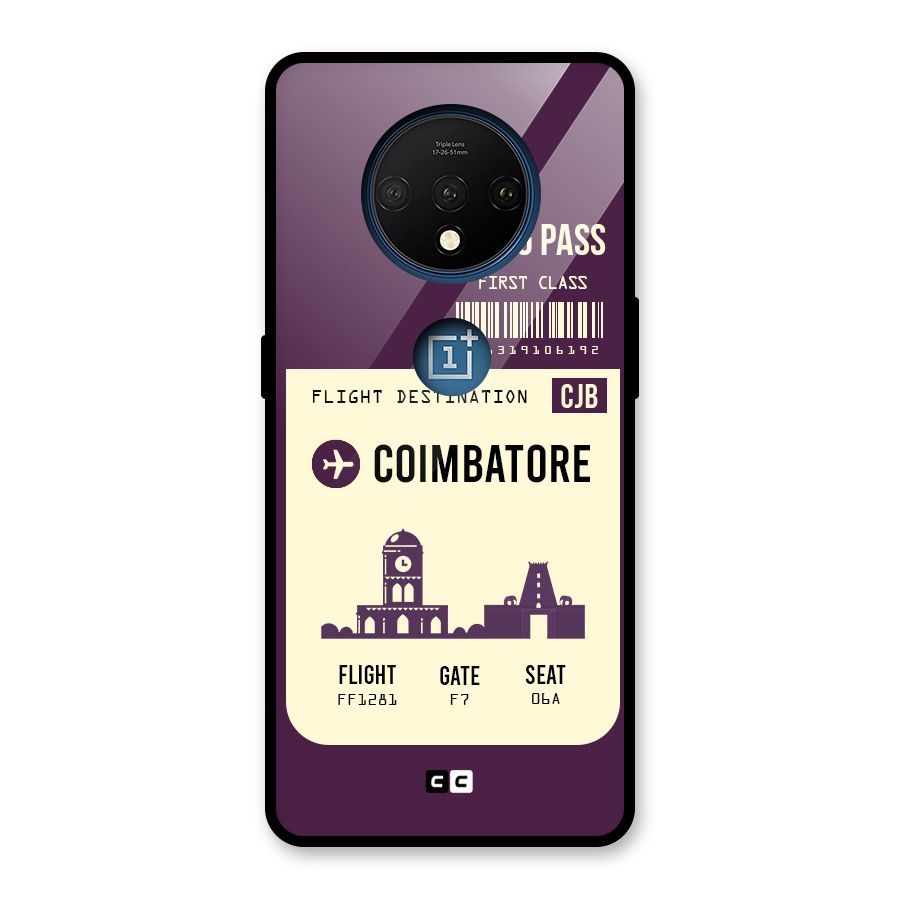 Coimbatore Boarding Pass Glass Back Case for OnePlus 7T