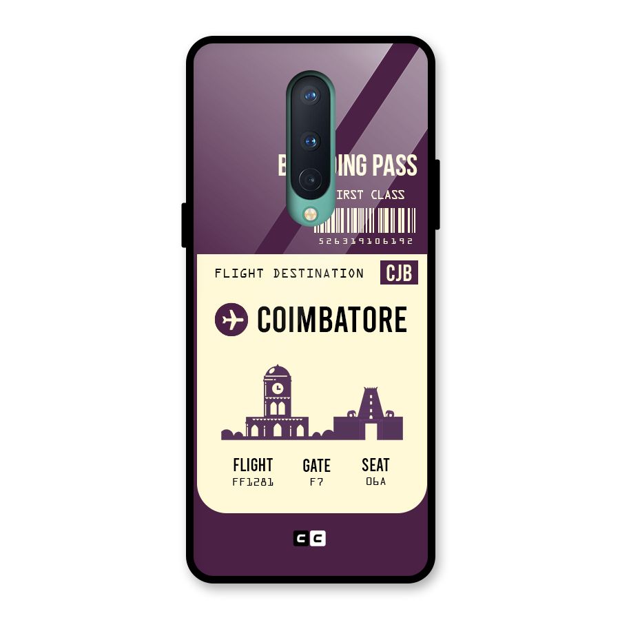 Coimbatore Boarding Pass Glass Back Case for OnePlus 8