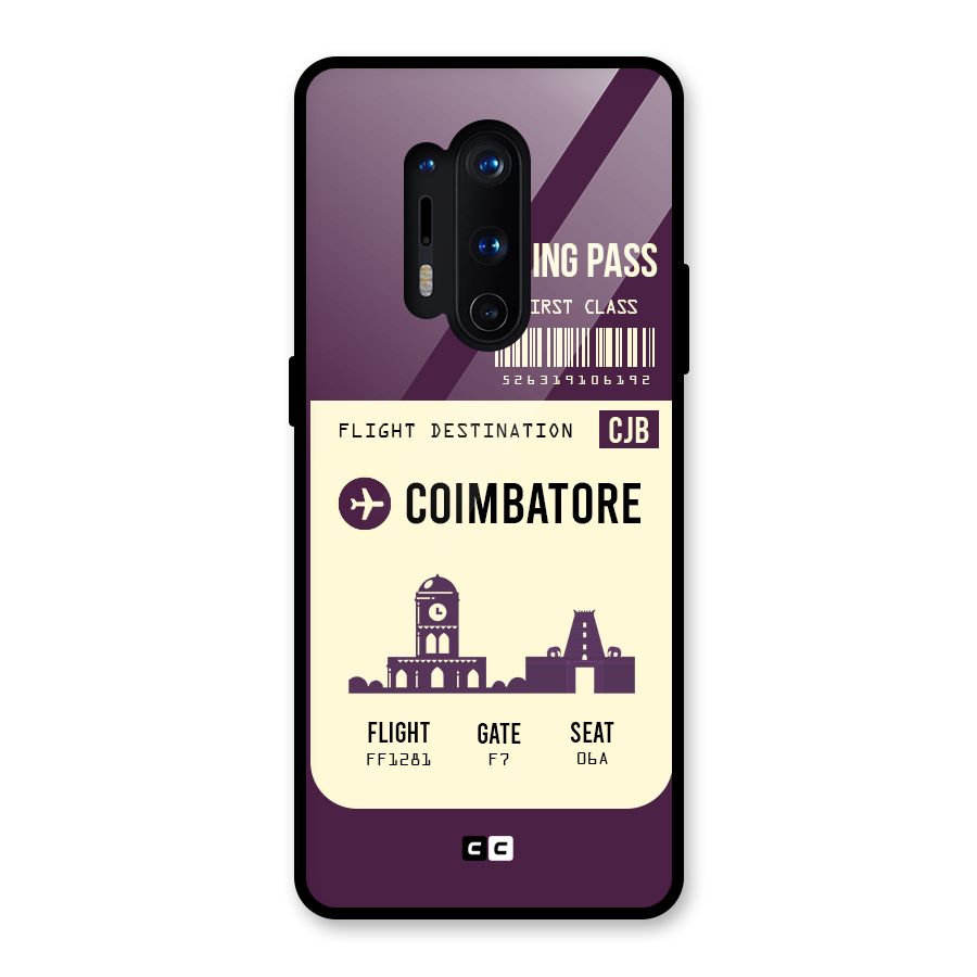 Coimbatore Boarding Pass Glass Back Case for OnePlus 8 Pro