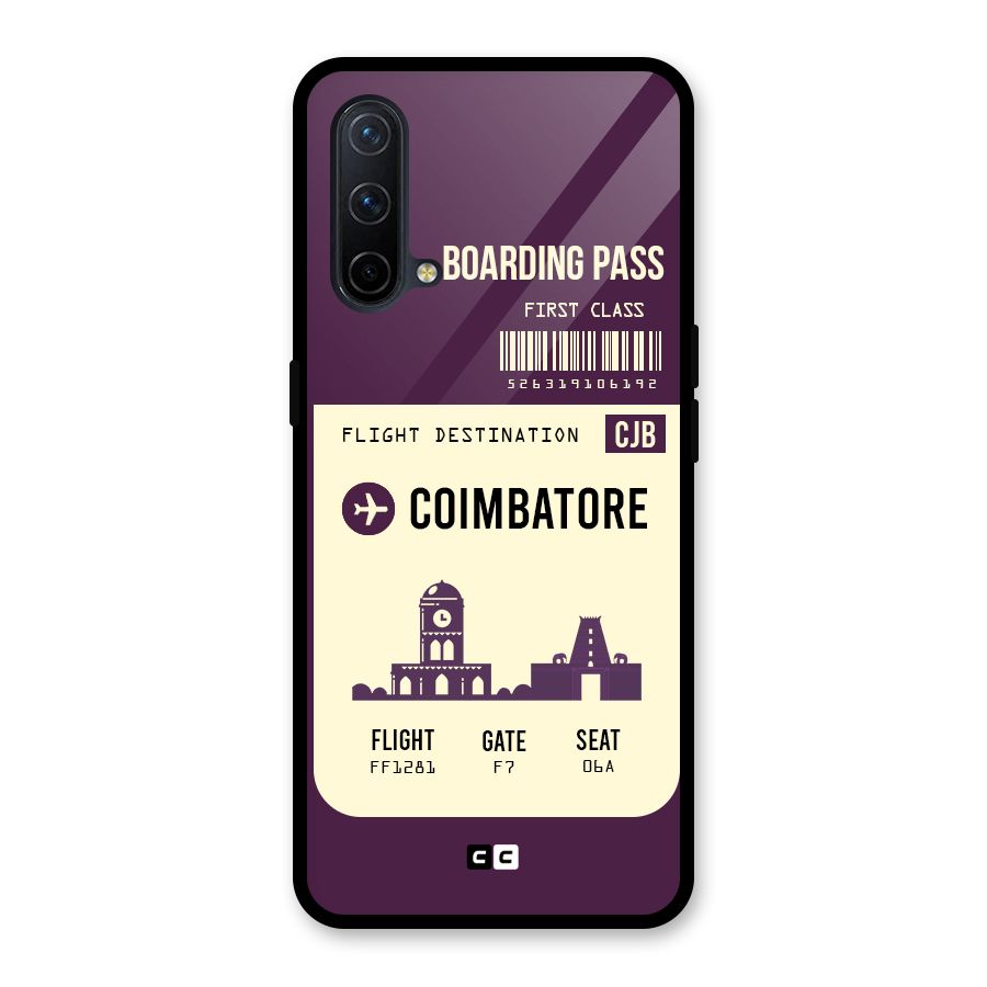 Coimbatore Boarding Pass Glass Back Case for OnePlus Nord CE 5G