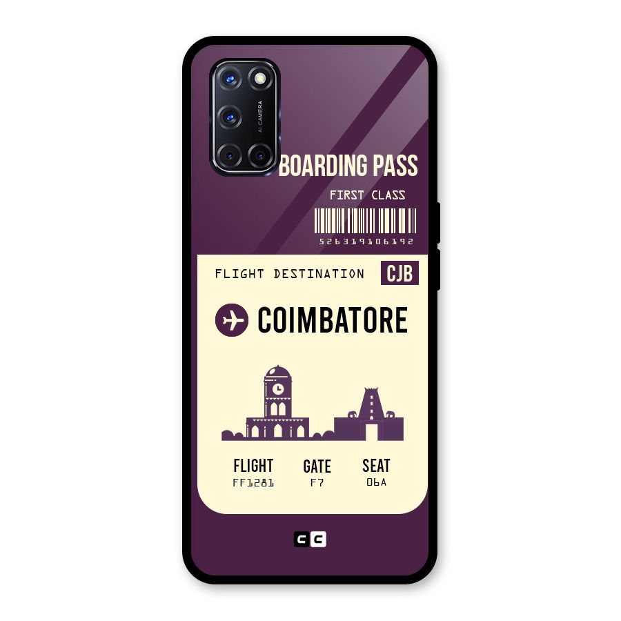 Coimbatore Boarding Pass Glass Back Case for Oppo A52