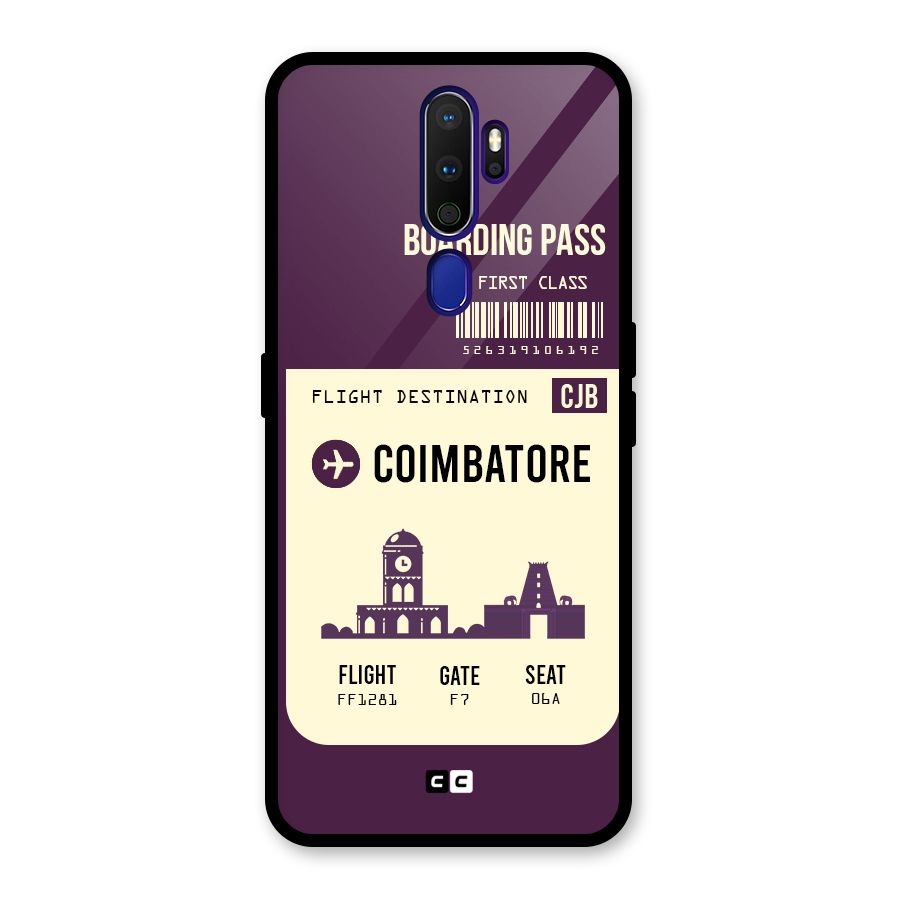 Coimbatore Boarding Pass Glass Back Case for Oppo A9 (2020)
