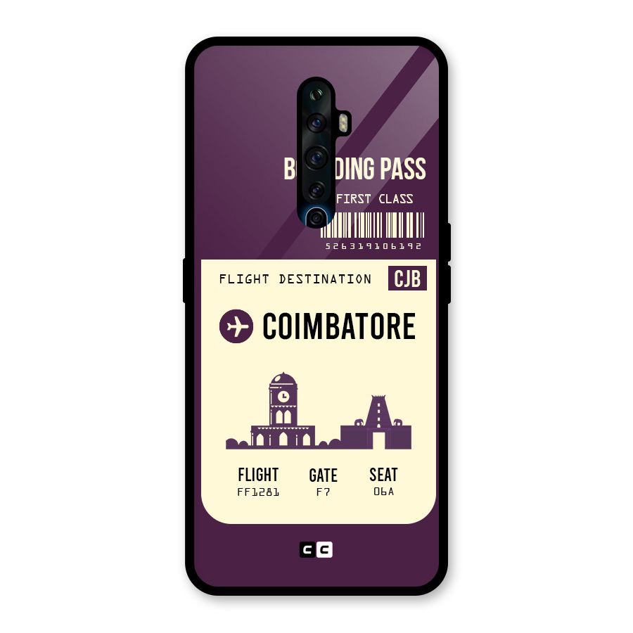 Coimbatore Boarding Pass Glass Back Case for Oppo Reno2 F