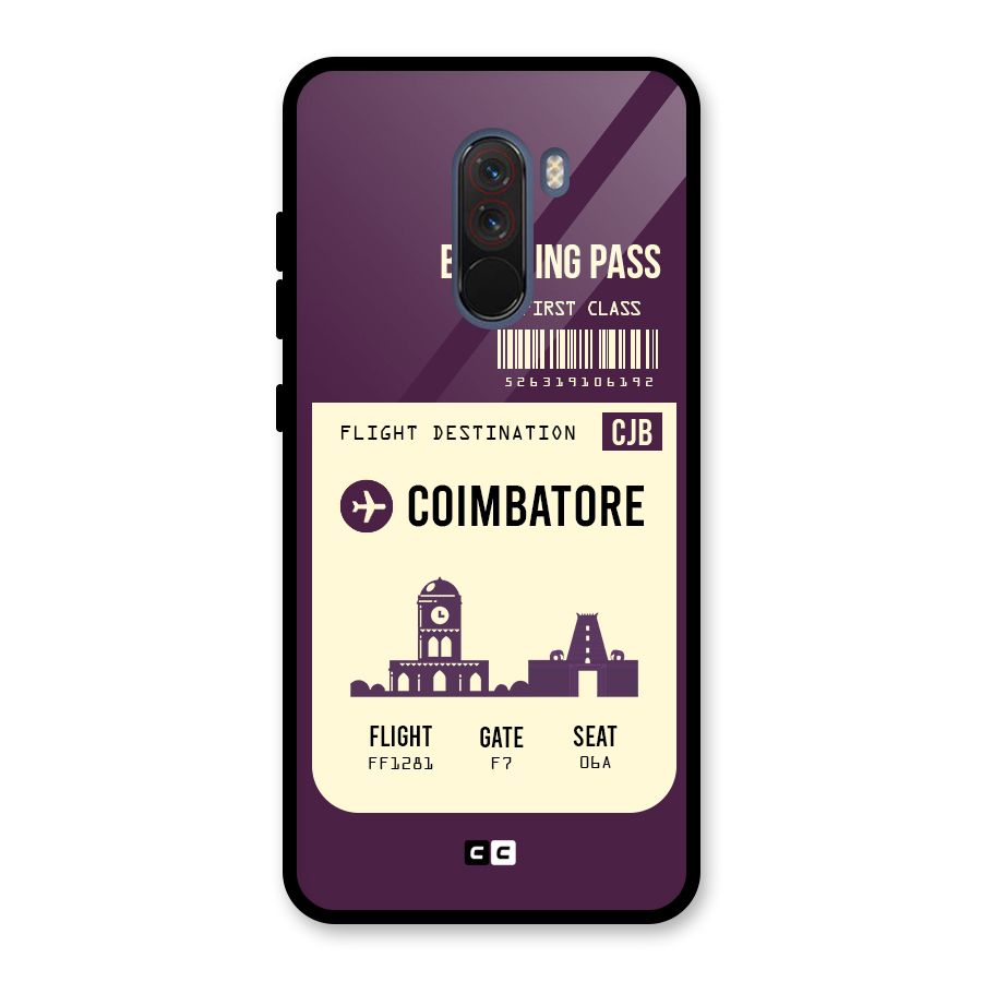 Coimbatore Boarding Pass Glass Back Case for Poco F1