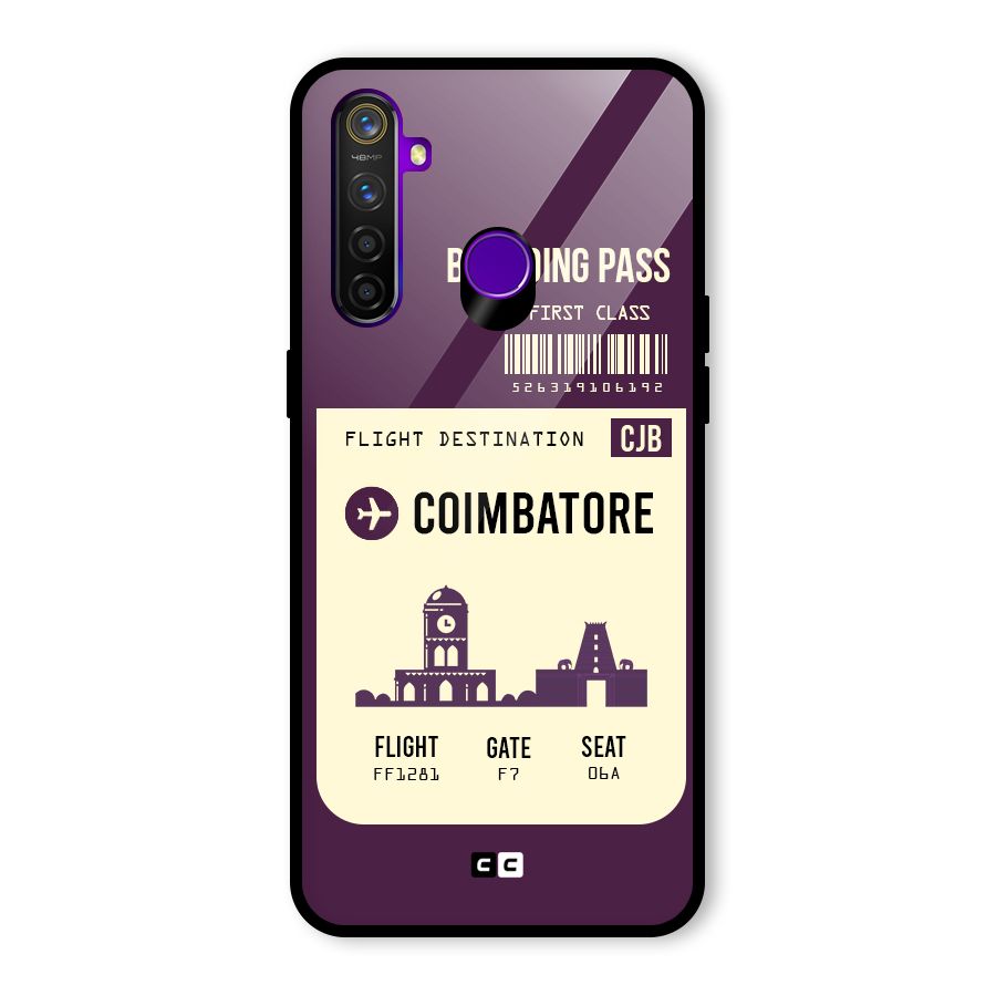 Coimbatore Boarding Pass Glass Back Case for Realme 5 Pro