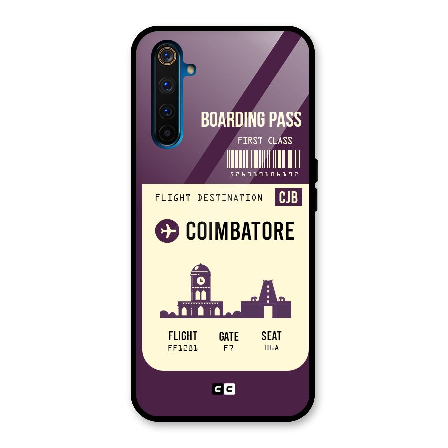 Coimbatore Boarding Pass Glass Back Case for Realme 6 Pro
