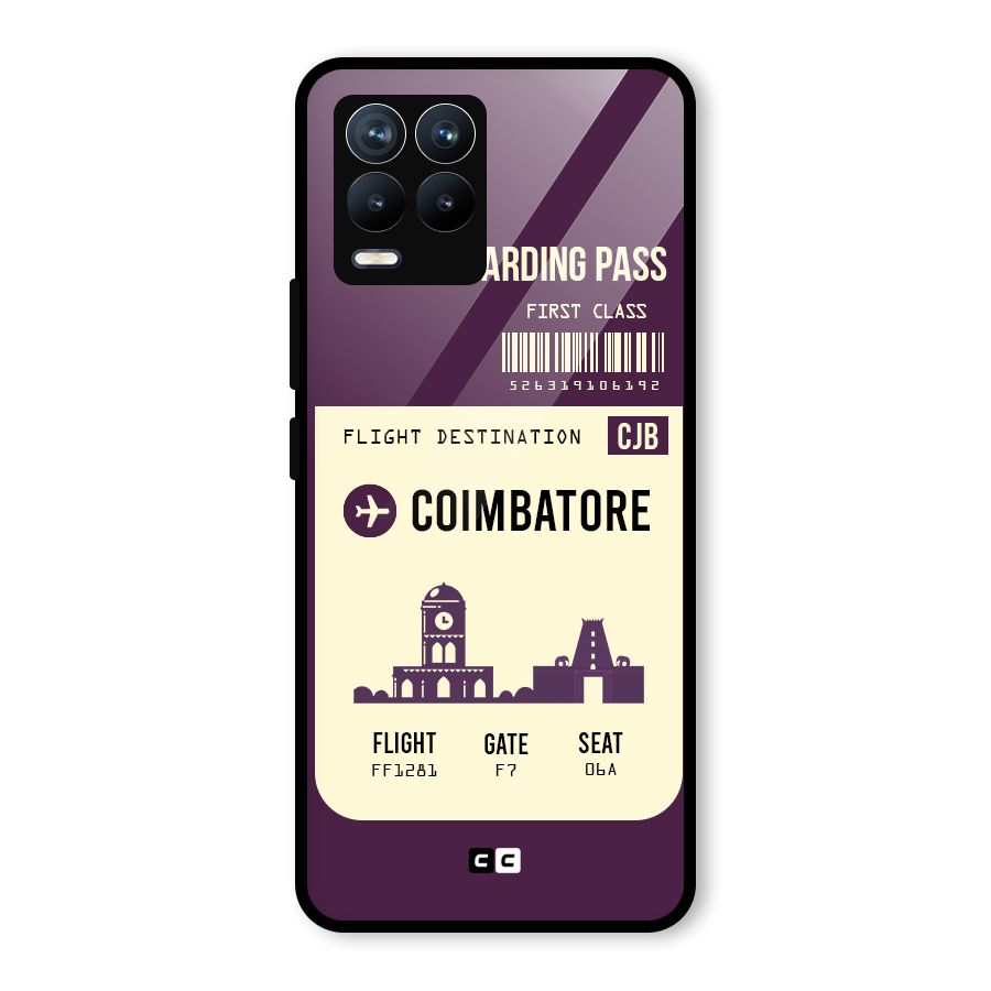 Coimbatore Boarding Pass Glass Back Case for Realme 8 Pro