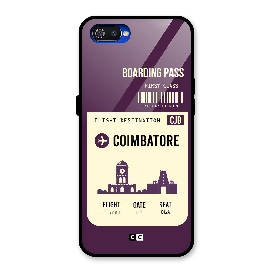 Coimbatore Boarding Pass Glass Back Case for Realme C2