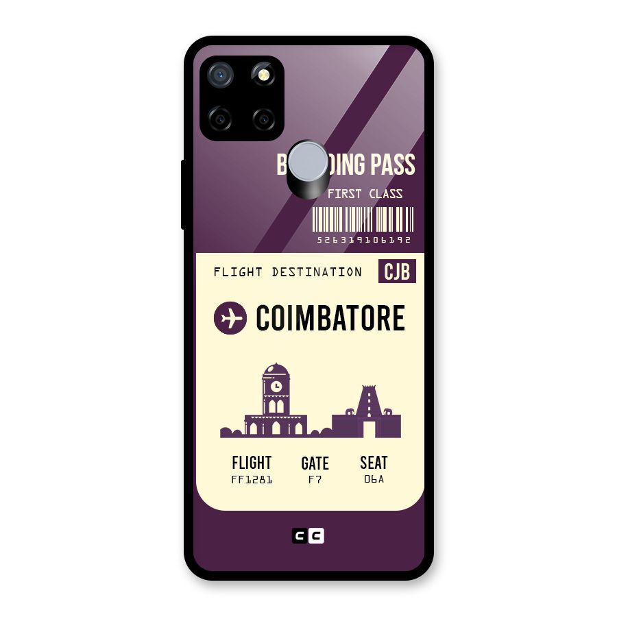Coimbatore Boarding Pass Glass Back Case for Realme Narzo 20