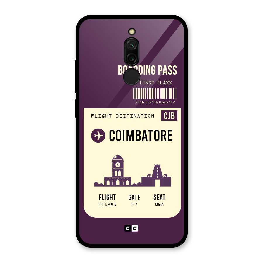 Coimbatore Boarding Pass Glass Back Case for Redmi 8