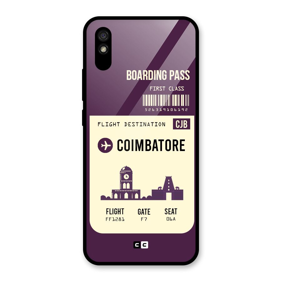 Coimbatore Boarding Pass Glass Back Case for Redmi 9i