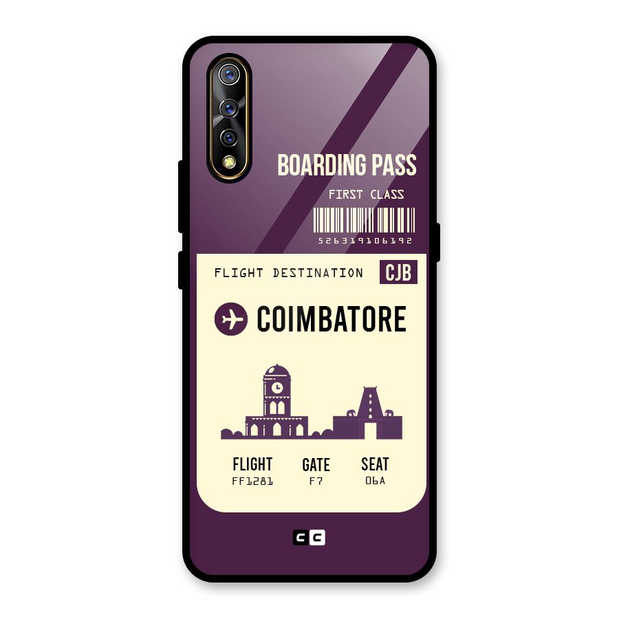 Coimbatore Boarding Pass Glass Back Case for Vivo S1
