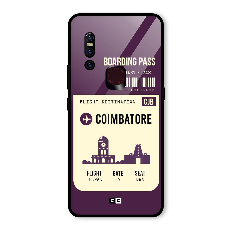 Coimbatore Boarding Pass Glass Back Case for Vivo V15
