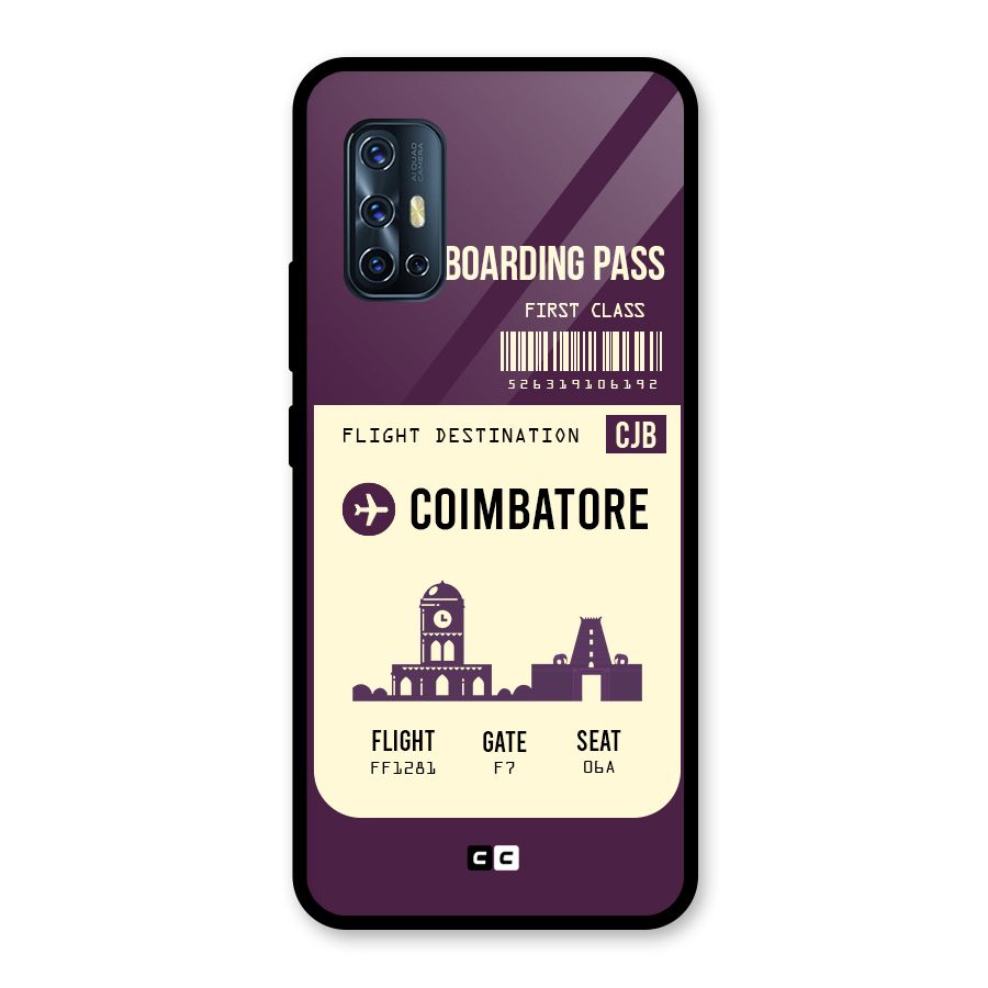 Coimbatore Boarding Pass Glass Back Case for Vivo V17