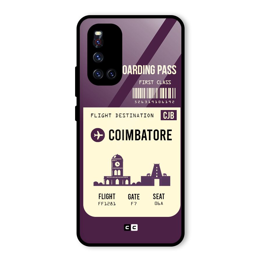 Coimbatore Boarding Pass Glass Back Case for Vivo V19