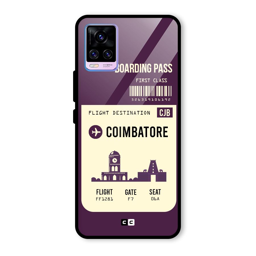 Coimbatore Boarding Pass Glass Back Case for Vivo V20 Pro