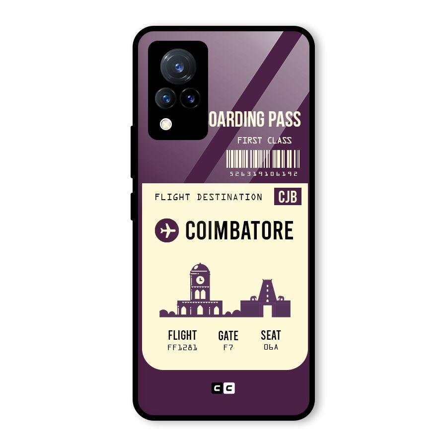 Coimbatore Boarding Pass Glass Back Case for Vivo V21 5G