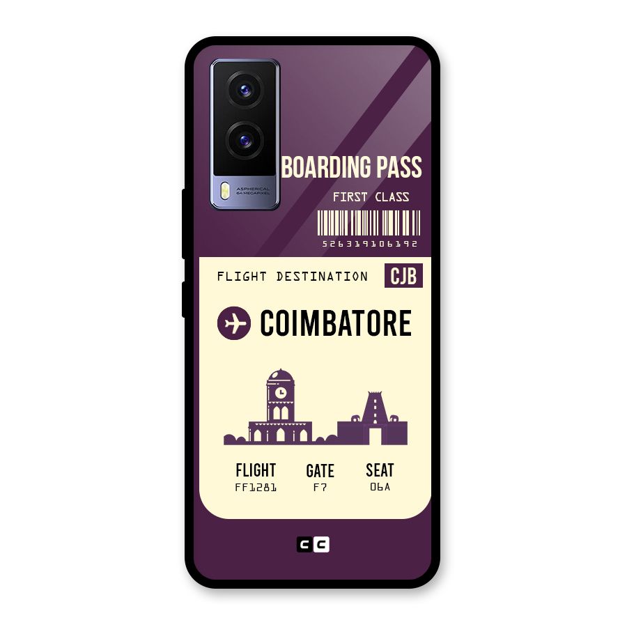 Coimbatore Boarding Pass Glass Back Case for Vivo V21e 5G