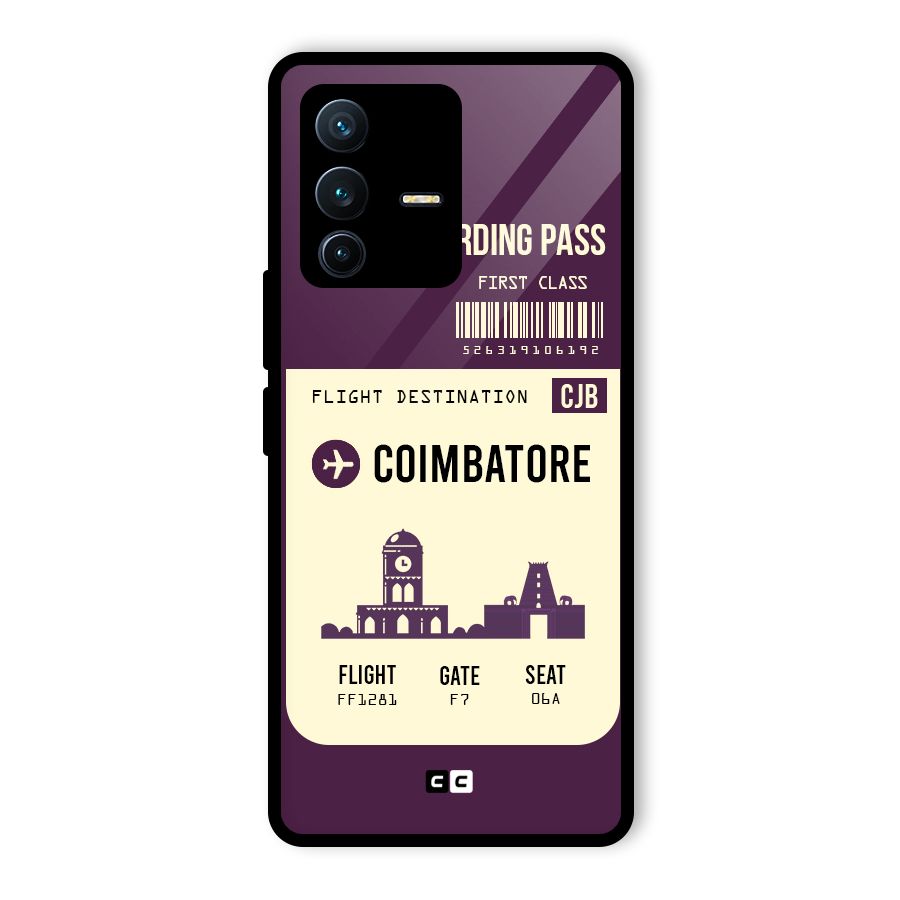 Coimbatore Boarding Pass Glass Back Case for Vivo V23 Pro