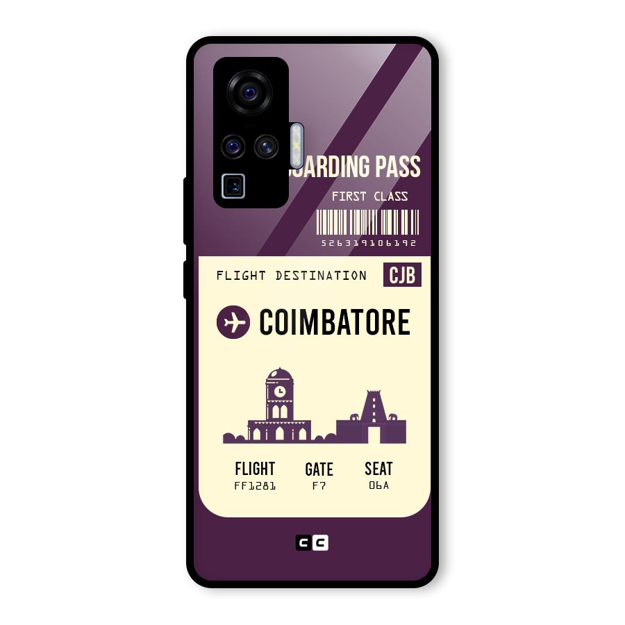 Coimbatore Boarding Pass Glass Back Case for Vivo X50 Pro