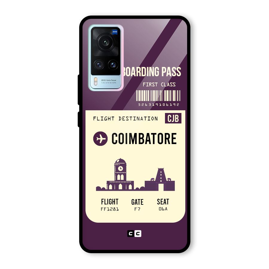 Coimbatore Boarding Pass Glass Back Case for Vivo X60