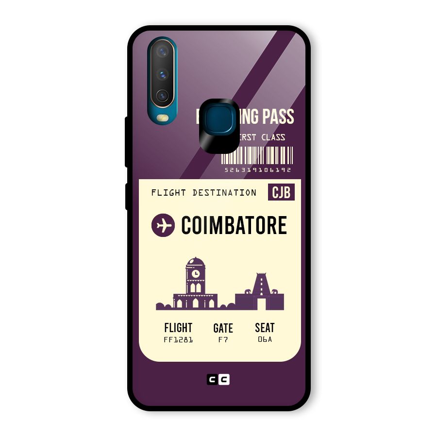 Coimbatore Boarding Pass Glass Back Case for Vivo Y17