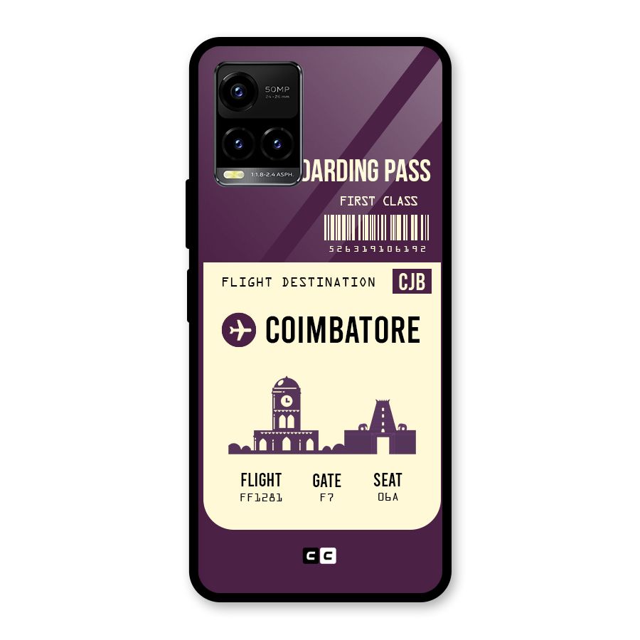 Coimbatore Boarding Pass Glass Back Case for Vivo Y21T