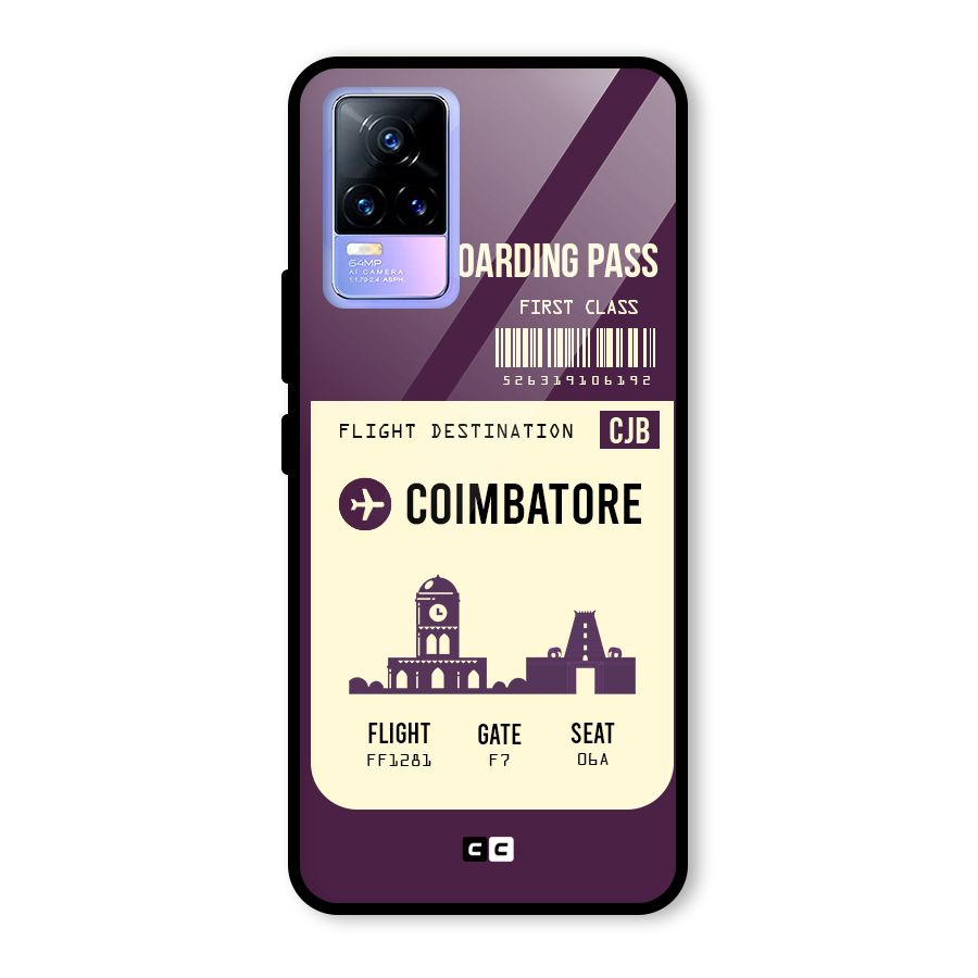 Coimbatore Boarding Pass Glass Back Case for Vivo Y73