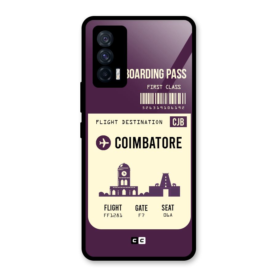 Coimbatore Boarding Pass Glass Back Case for Vivo iQOO 7 5G