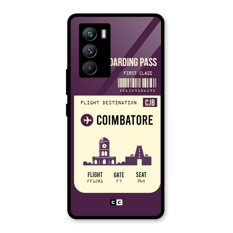 Coimbatore Boarding Pass Glass Back Case for Vivo iQOO 9 SE