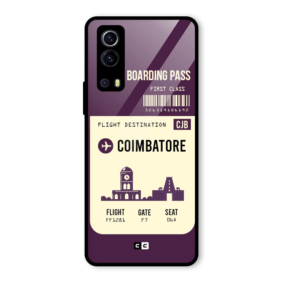 Coimbatore Boarding Pass Glass Back Case for Vivo iQOO Z3