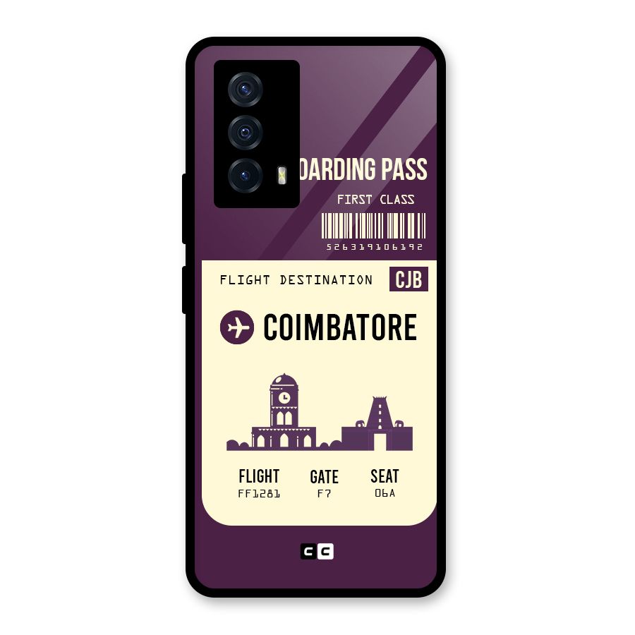 Coimbatore Boarding Pass Glass Back Case for Vivo iQOO Z5