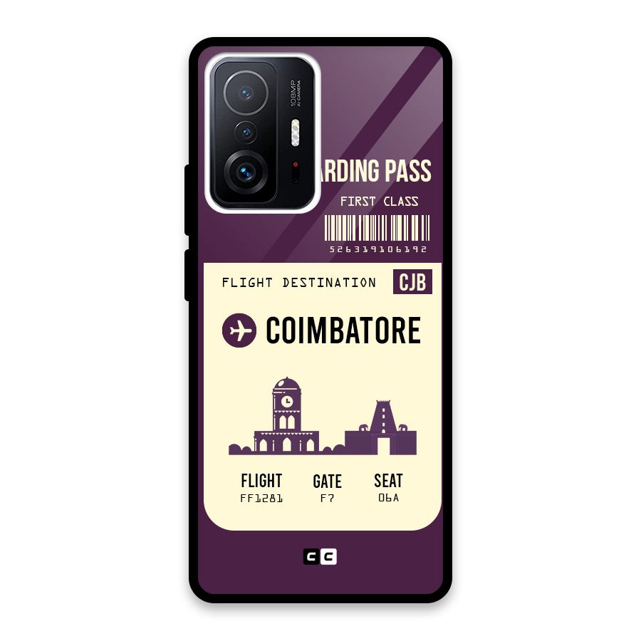 Coimbatore Boarding Pass Glass Back Case for Xiaomi 11T Pro