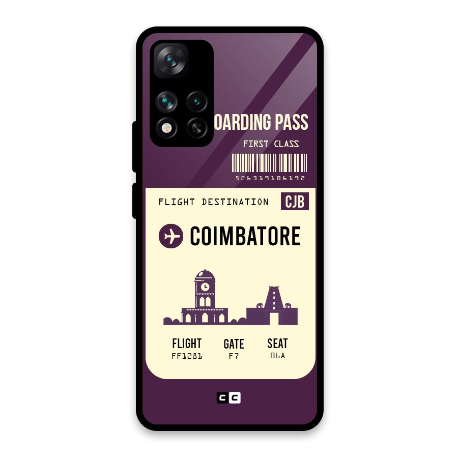 Coimbatore Boarding Pass Glass Back Case for Xiaomi 11i 5G