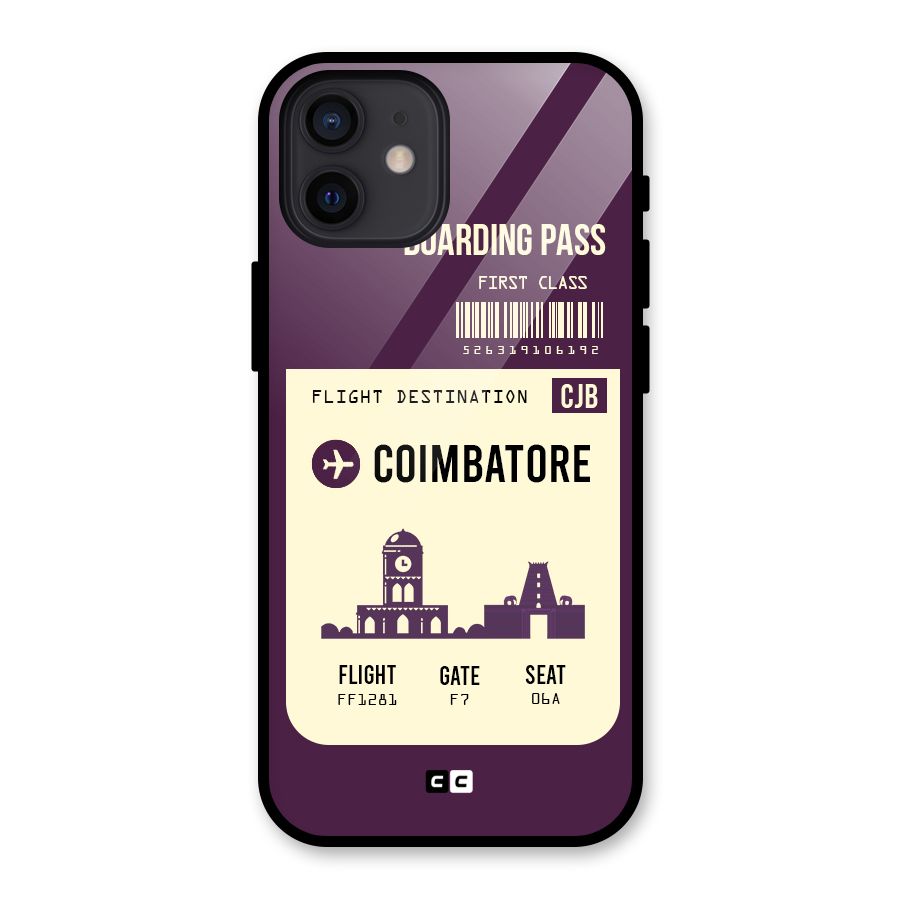 Coimbatore Boarding Pass Glass Back Case for iPhone 12