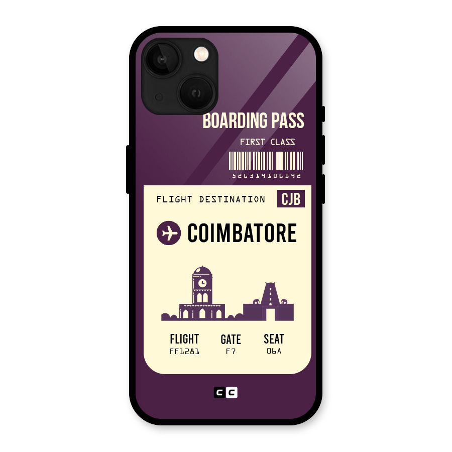 Coimbatore Boarding Pass Glass Back Case for iPhone 13