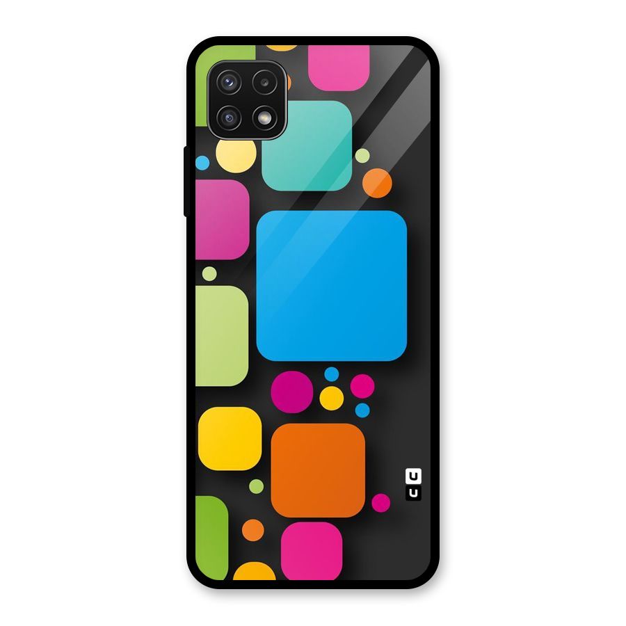 Color Boxes Abstract Glass Back Case for Galaxy A22 5G