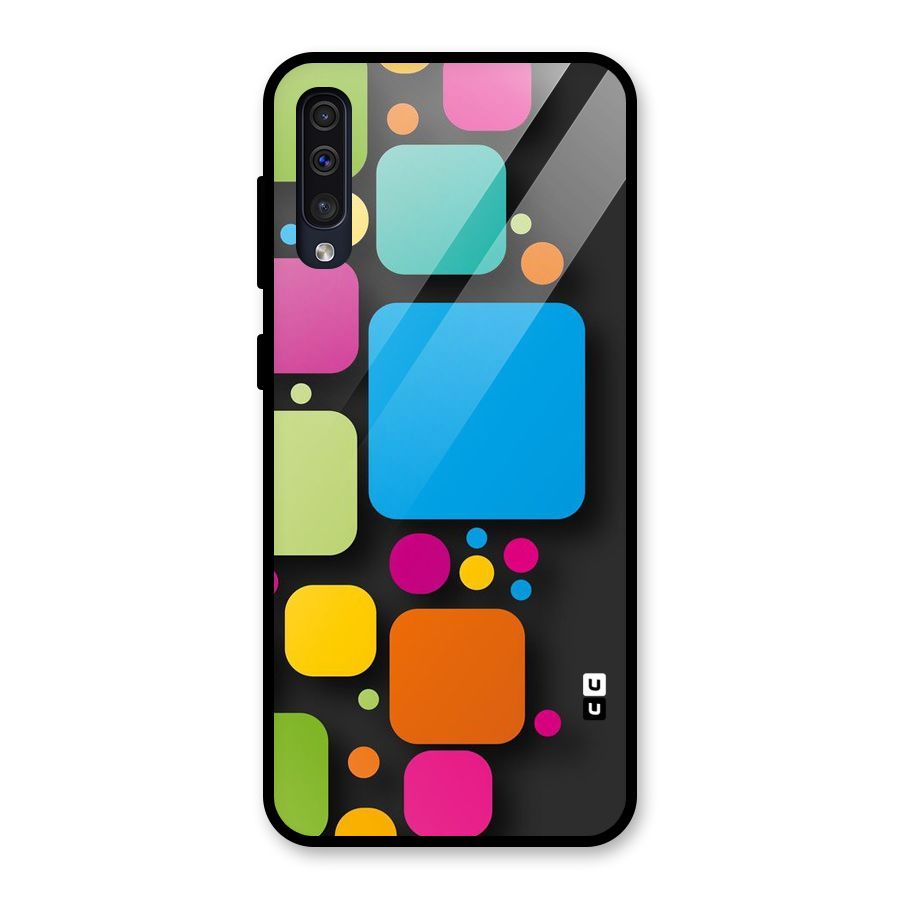 Color Boxes Abstract Glass Back Case for Galaxy A30s